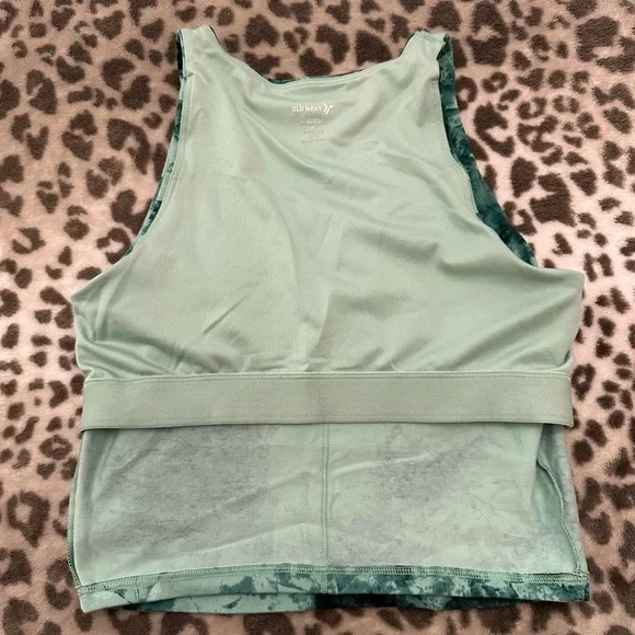 NWOT Old Navy Active PowerChill Longline Sports Bra in Teal Tie Dye Size Small - Picture 13 of 17